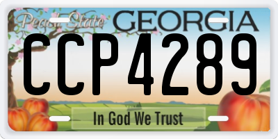 GA license plate CCP4289