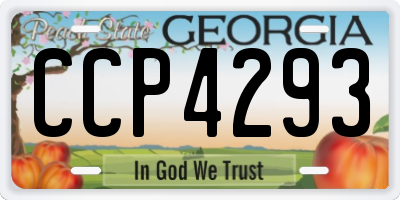 GA license plate CCP4293