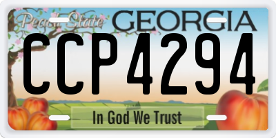 GA license plate CCP4294