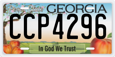 GA license plate CCP4296