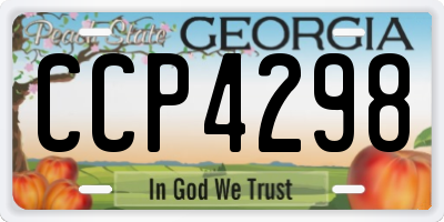 GA license plate CCP4298