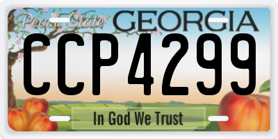 GA license plate CCP4299