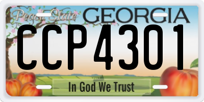 GA license plate CCP4301
