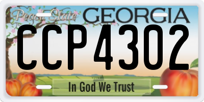 GA license plate CCP4302