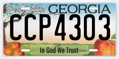 GA license plate CCP4303