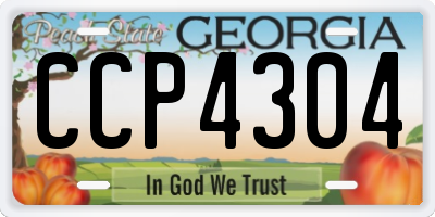 GA license plate CCP4304