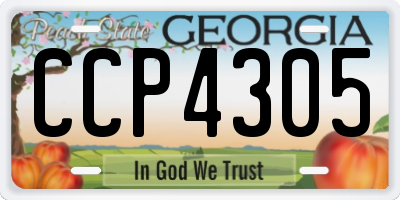 GA license plate CCP4305