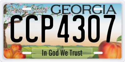 GA license plate CCP4307