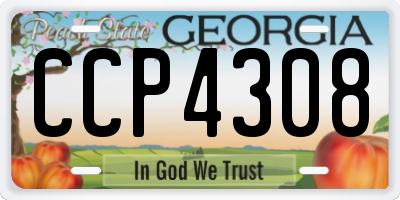 GA license plate CCP4308