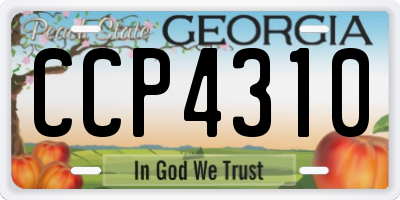 GA license plate CCP4310