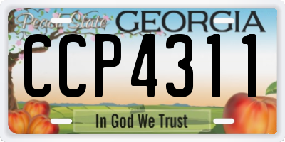 GA license plate CCP4311