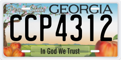 GA license plate CCP4312