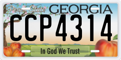 GA license plate CCP4314