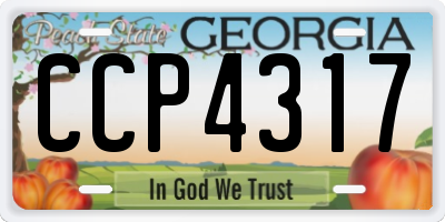 GA license plate CCP4317