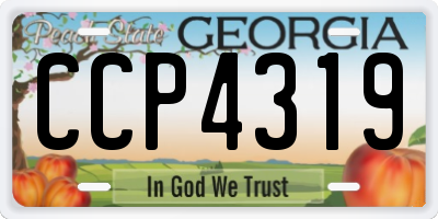 GA license plate CCP4319