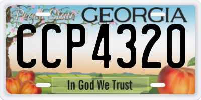 GA license plate CCP4320