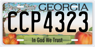 GA license plate CCP4323