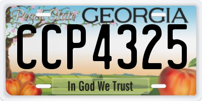 GA license plate CCP4325