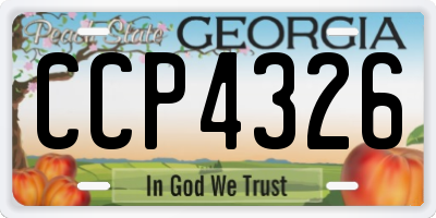 GA license plate CCP4326