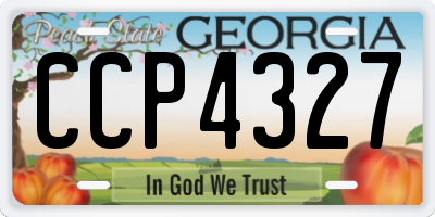 GA license plate CCP4327