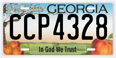 GA license plate CCP4328