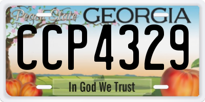 GA license plate CCP4329