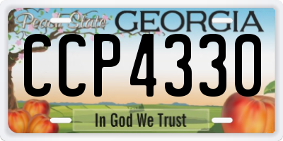 GA license plate CCP4330