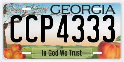 GA license plate CCP4333