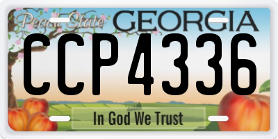 GA license plate CCP4336