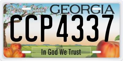 GA license plate CCP4337