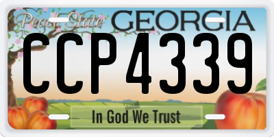 GA license plate CCP4339