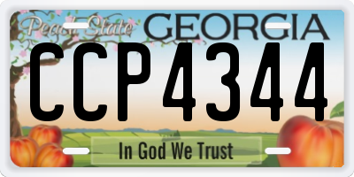 GA license plate CCP4344
