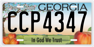 GA license plate CCP4347