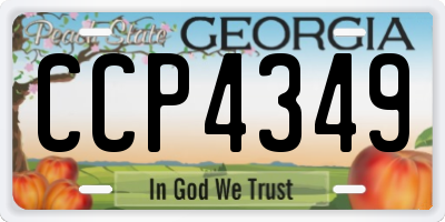 GA license plate CCP4349
