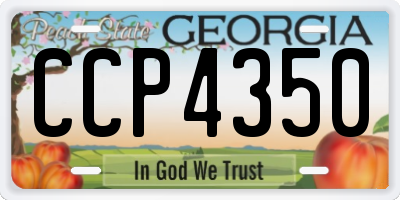 GA license plate CCP4350
