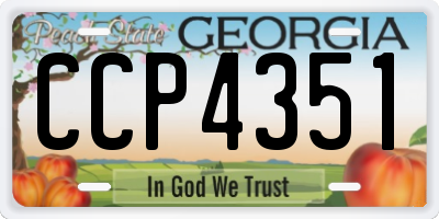 GA license plate CCP4351