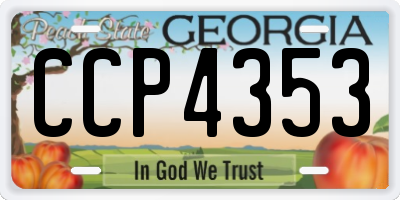 GA license plate CCP4353