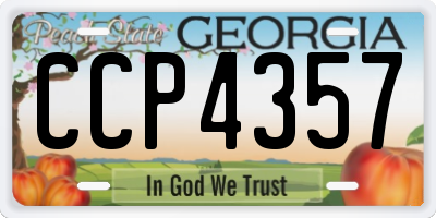 GA license plate CCP4357