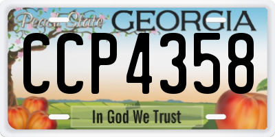 GA license plate CCP4358