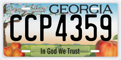 GA license plate CCP4359