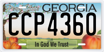 GA license plate CCP4360