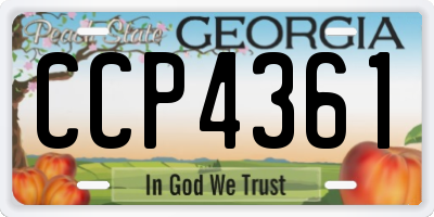 GA license plate CCP4361