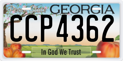 GA license plate CCP4362