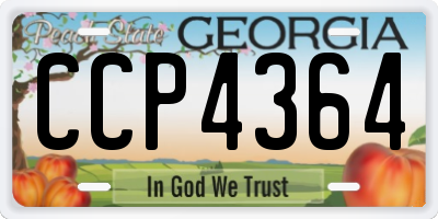 GA license plate CCP4364