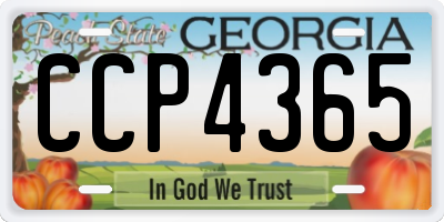 GA license plate CCP4365