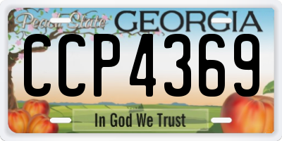 GA license plate CCP4369