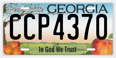GA license plate CCP4370
