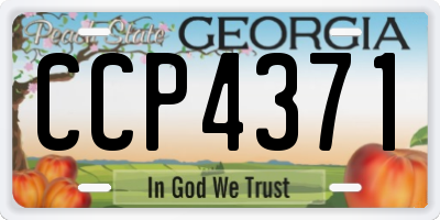 GA license plate CCP4371