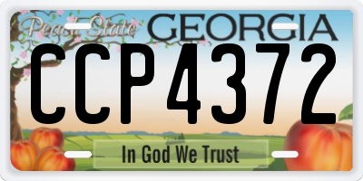 GA license plate CCP4372