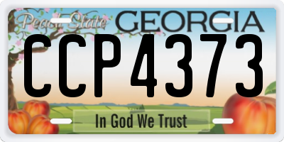 GA license plate CCP4373